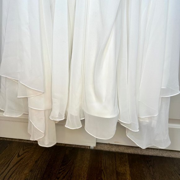 Alfredo Angelo Chiffon Wedding Dress Sweetheart Lace Applique Gown with … - Picture 10 of 14